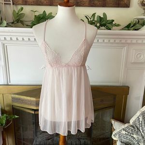 Victoria's Secret Pink Chemise with Lace Trim